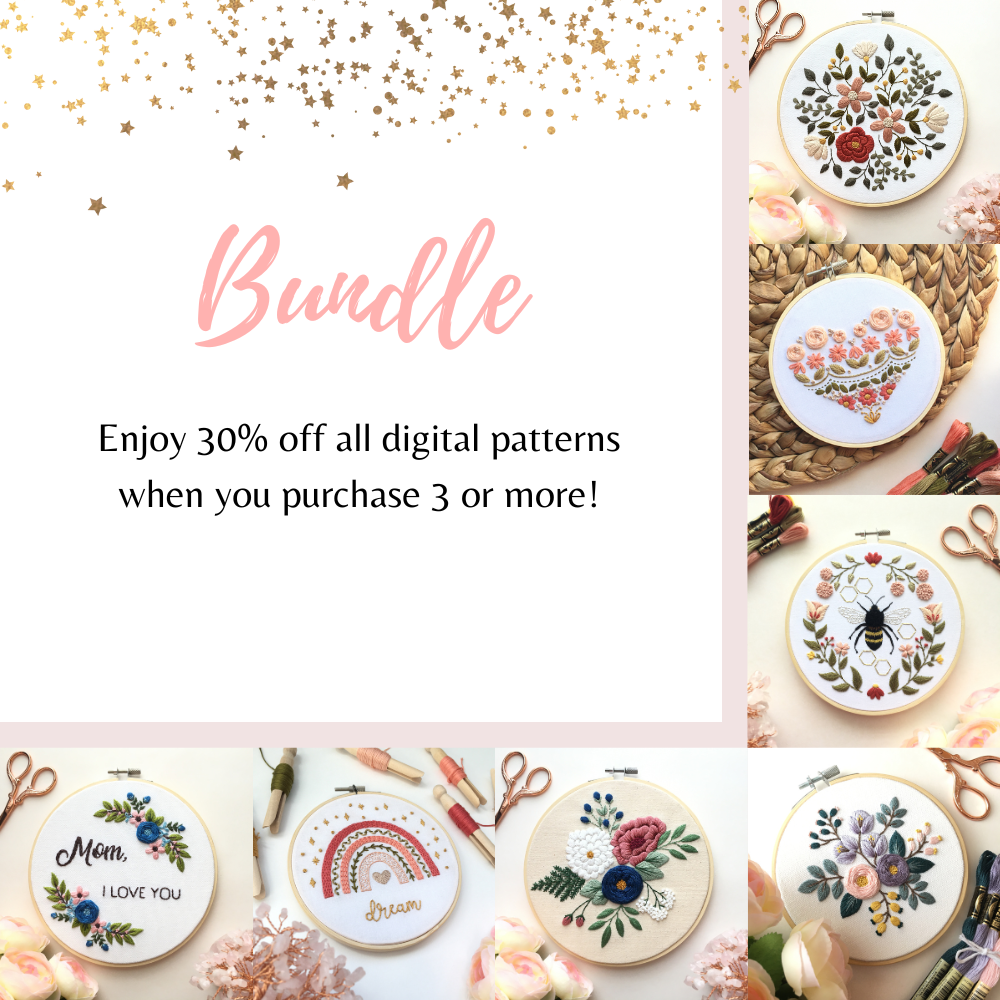 Victorian Bouquet Step by Step Digital Embroidery Pattern