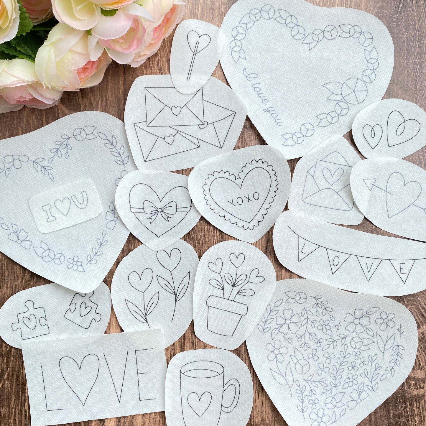 Valentines Stick and Stitch Embroidery Packs