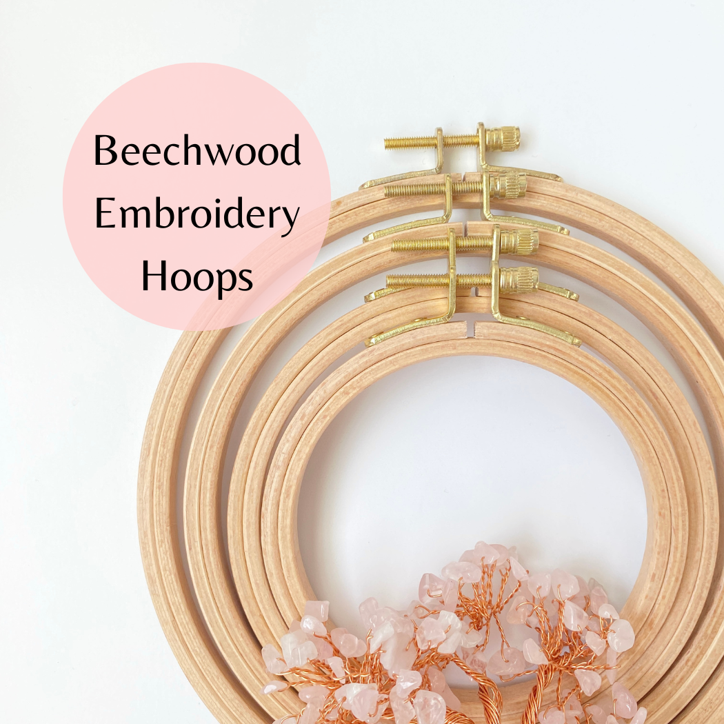 Beechwood Embroidery Hoops, Premium Wood Hoops for Cross Stitch and Embroidery