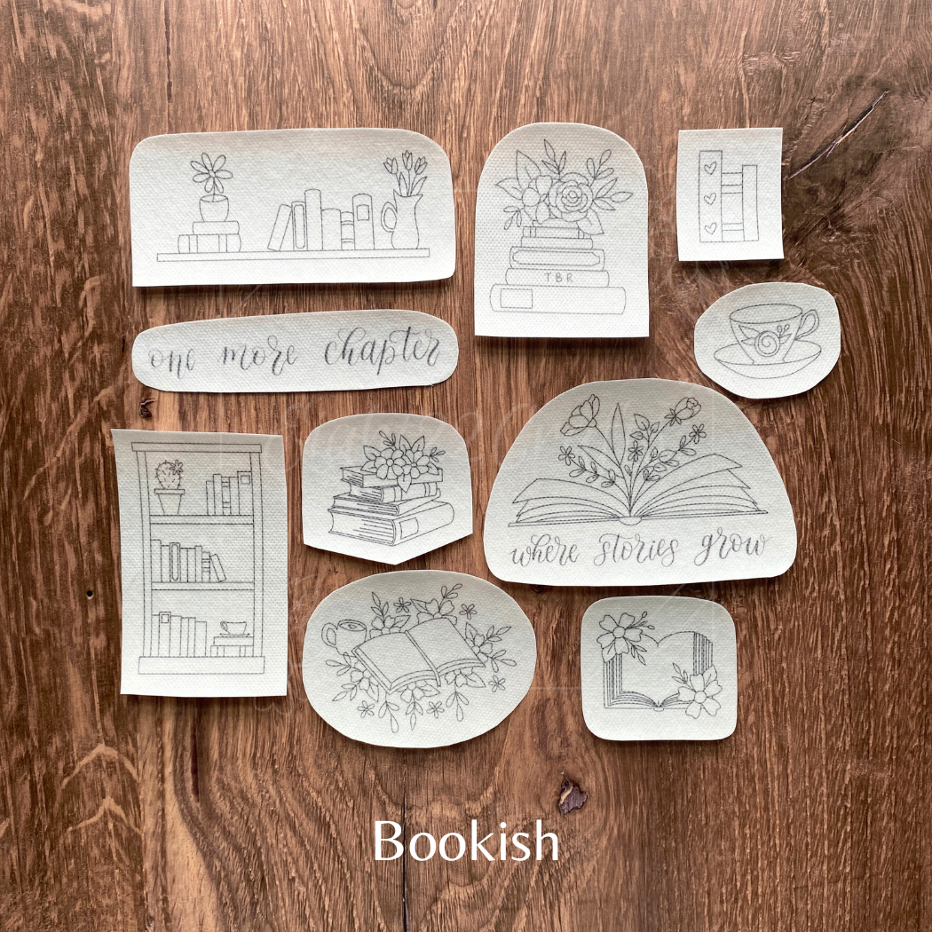 Bookish Stick and Stitch Embroidery Packs