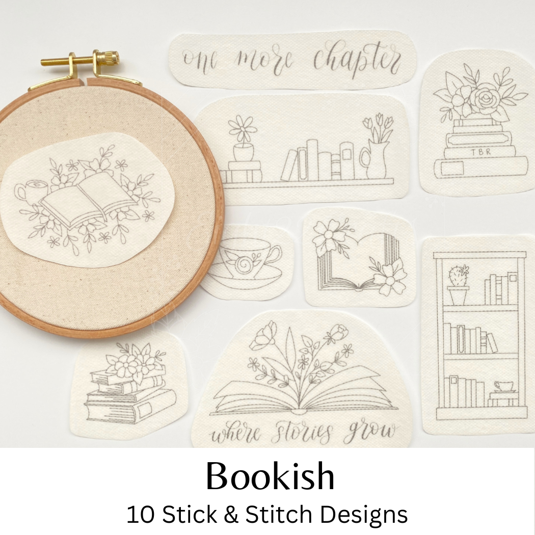 Bookish Stick and Stitch Embroidery Packs