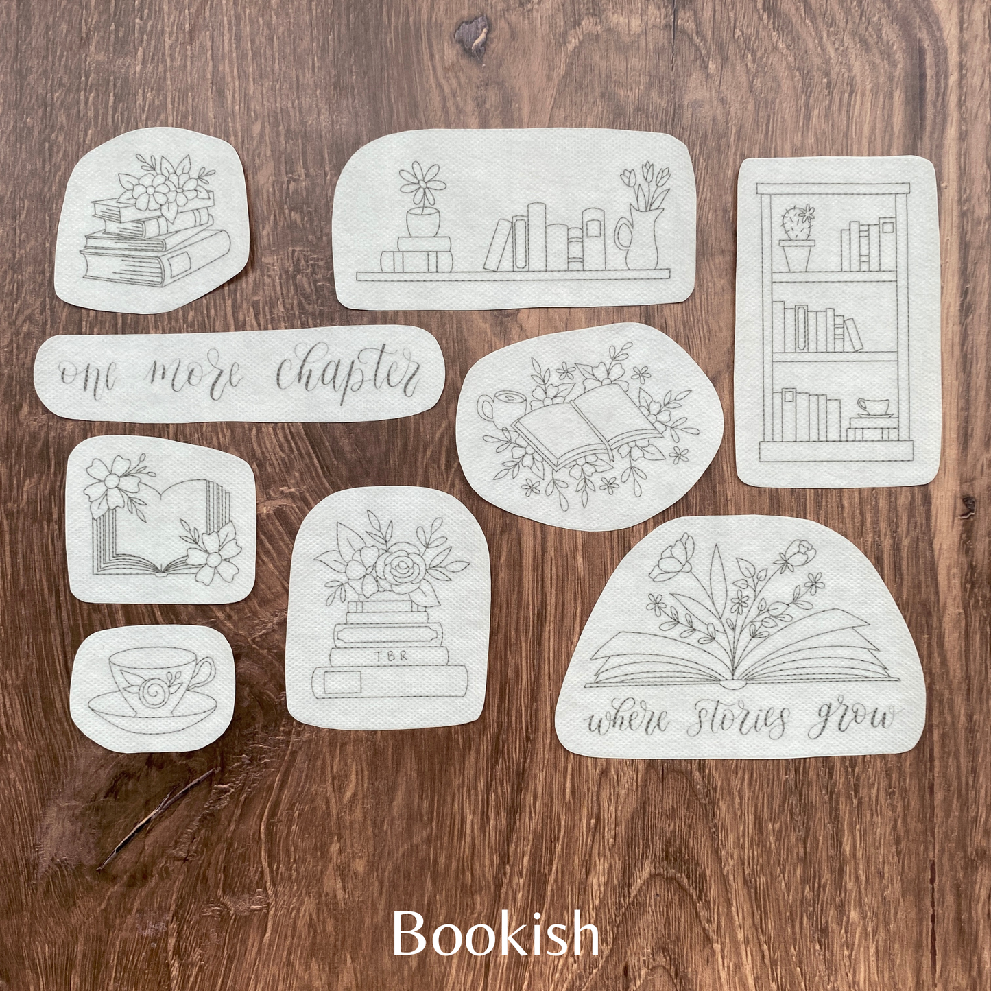 Bookish Stick and Stitch Embroidery Packs