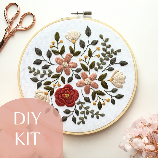 earthy botanicals embroidery kit by Eight22Crafts