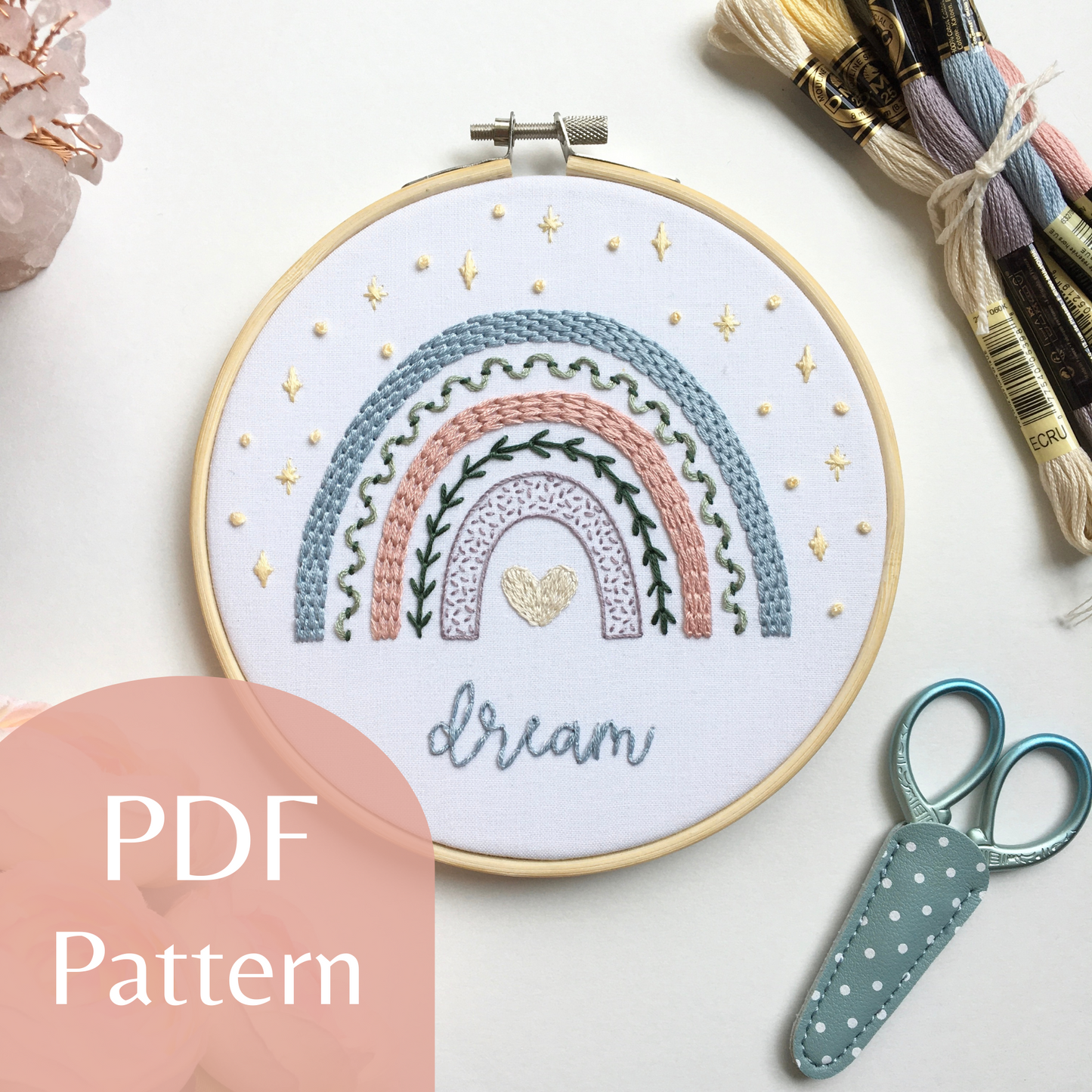 Enchanting Rainbow Sampler Step by Step Digital Embroidery Pattern