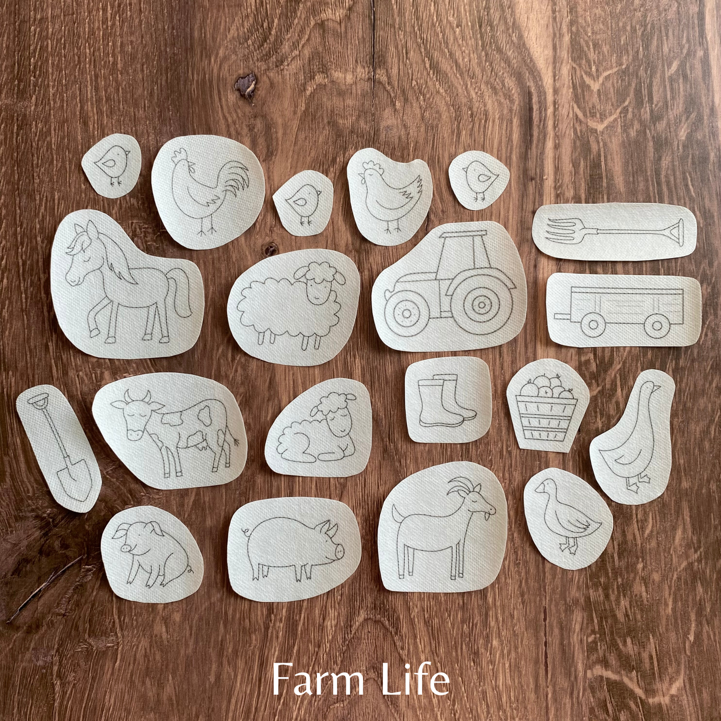 Farm Life Stick and Stitch Embroidery Packs