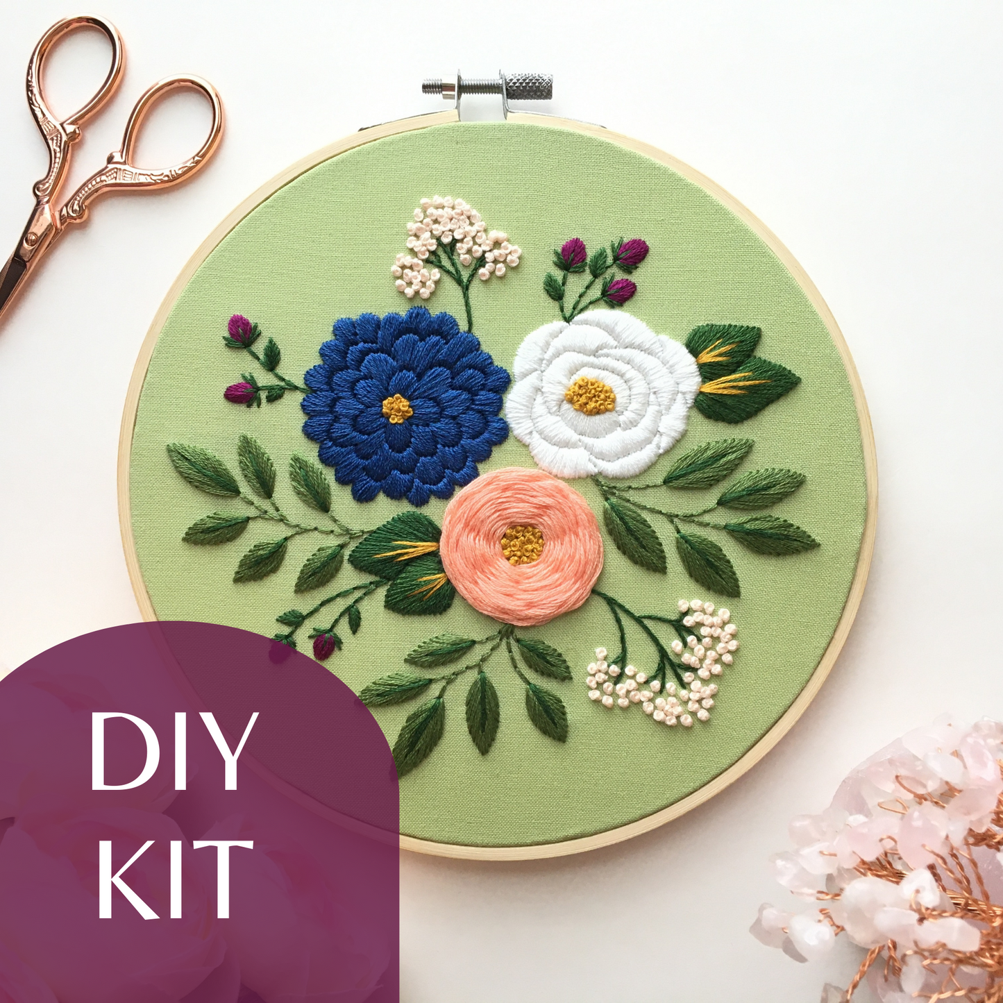 Garden Florals Embroidery Kit