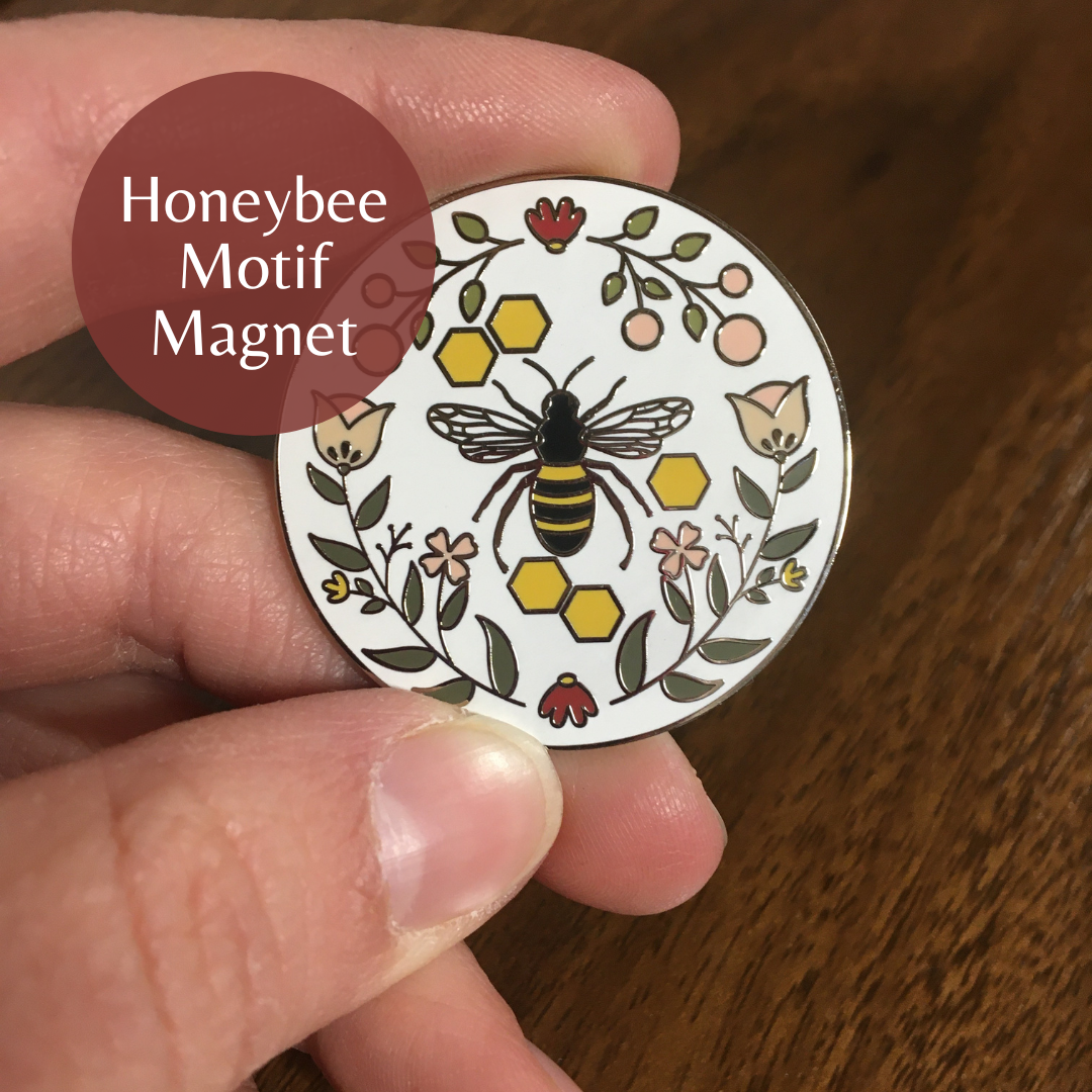 honeybee motif design by Eight22Crafts used as a magnet