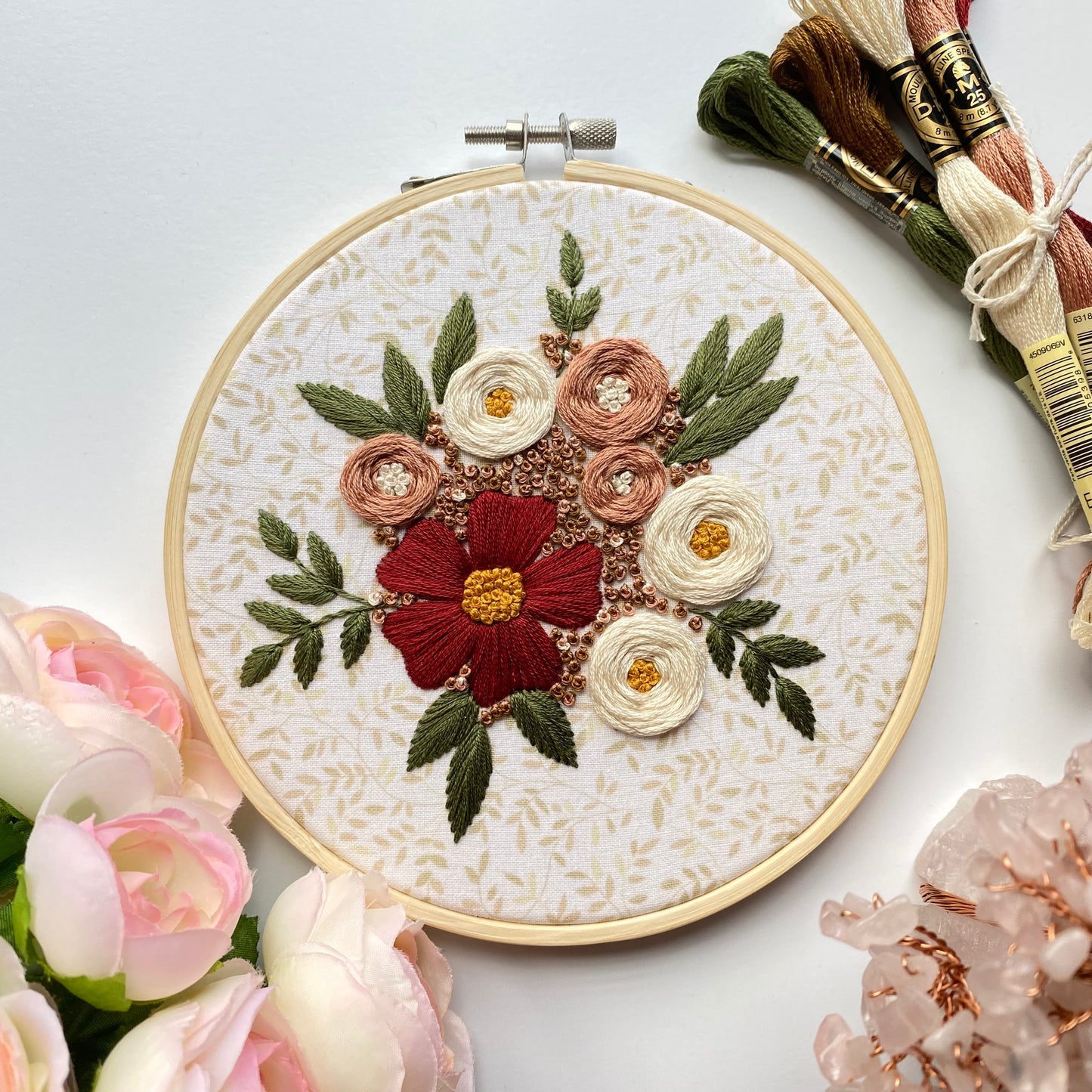 Autumn Blooms Step by Step Digital Embroidery Pattern