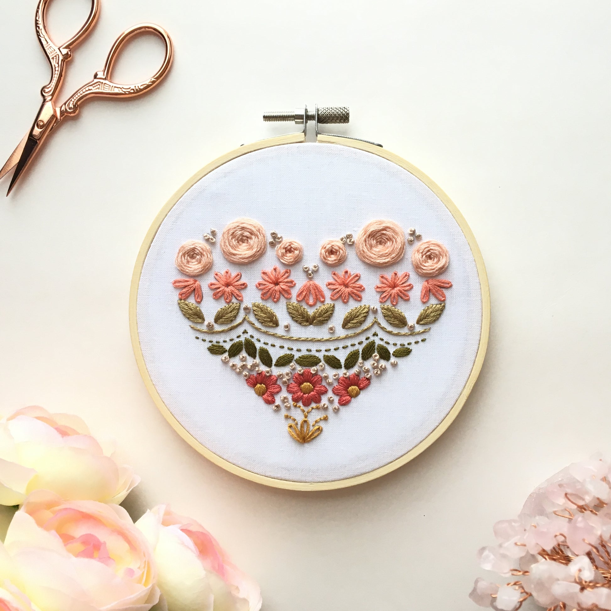 dreamy boho heart sampler embroidery kit by Eight22Crafts