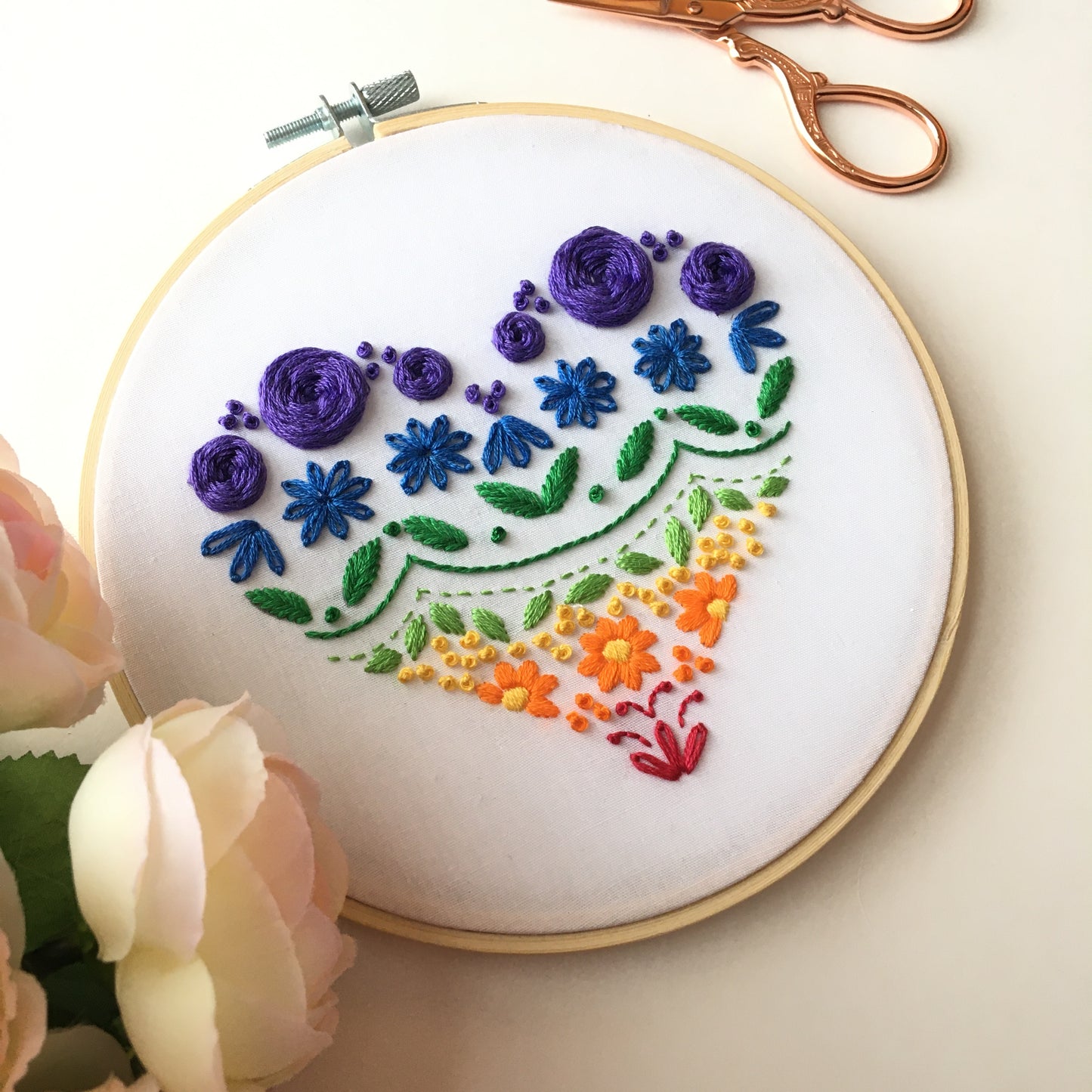 Heart Sampler Step by Step Digital Embroidery Pattern