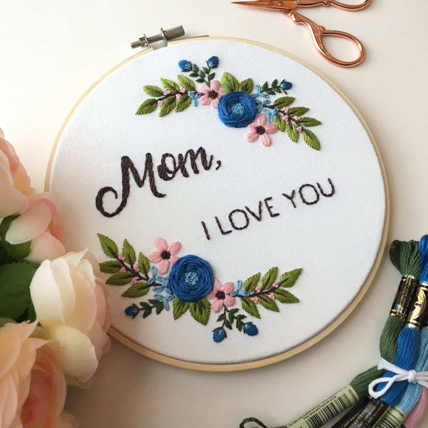 Spring Wreath Step by Step Digital Embroidery Pattern