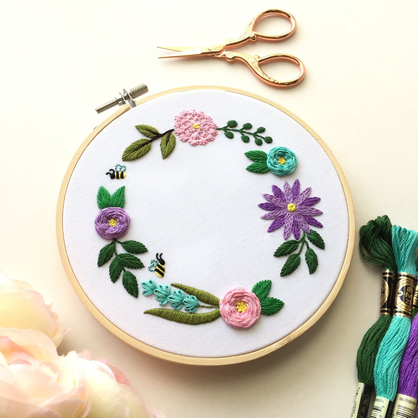 Spring Time Buzz Embroidery Kit for Beginners