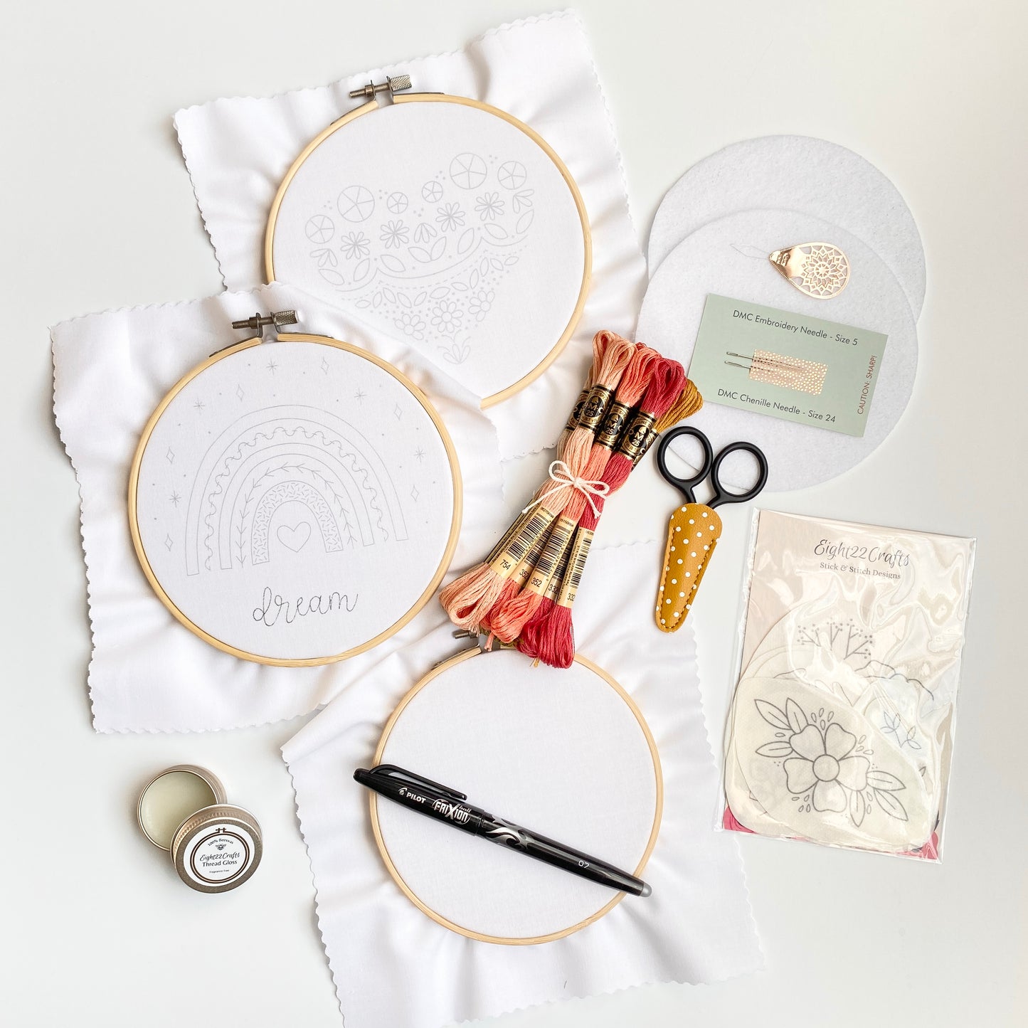 Dreamy Boho Sampler Beginner Embroidery Kit Bundle