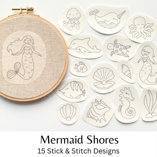 Mermaid Shores Stick and Stitch Embroidery Packs