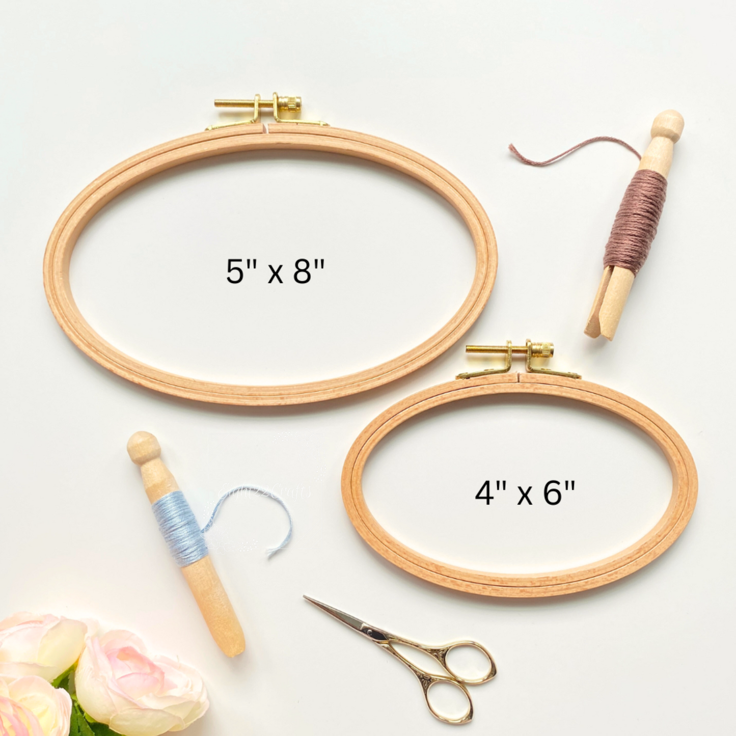 Oval Beechwood Embroidery Hoops