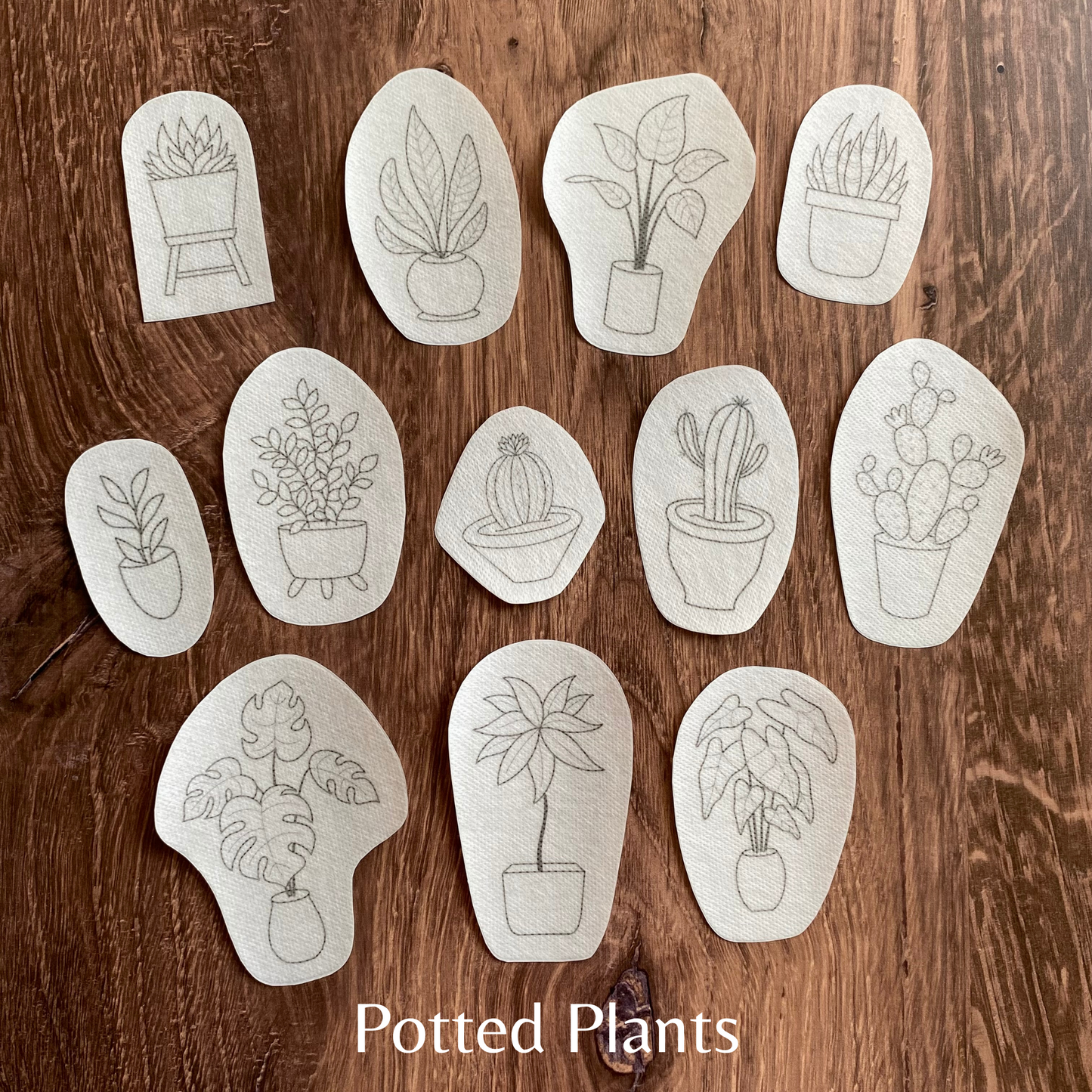 Potted Plants Stick and Stitch Embroidery Packs