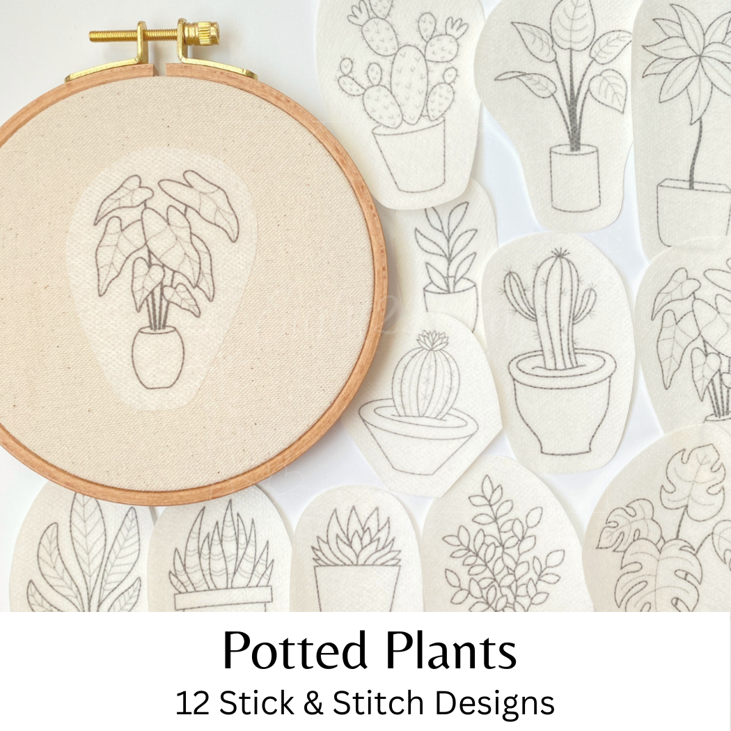 Potted Plants Stick and Stitch Embroidery Packs