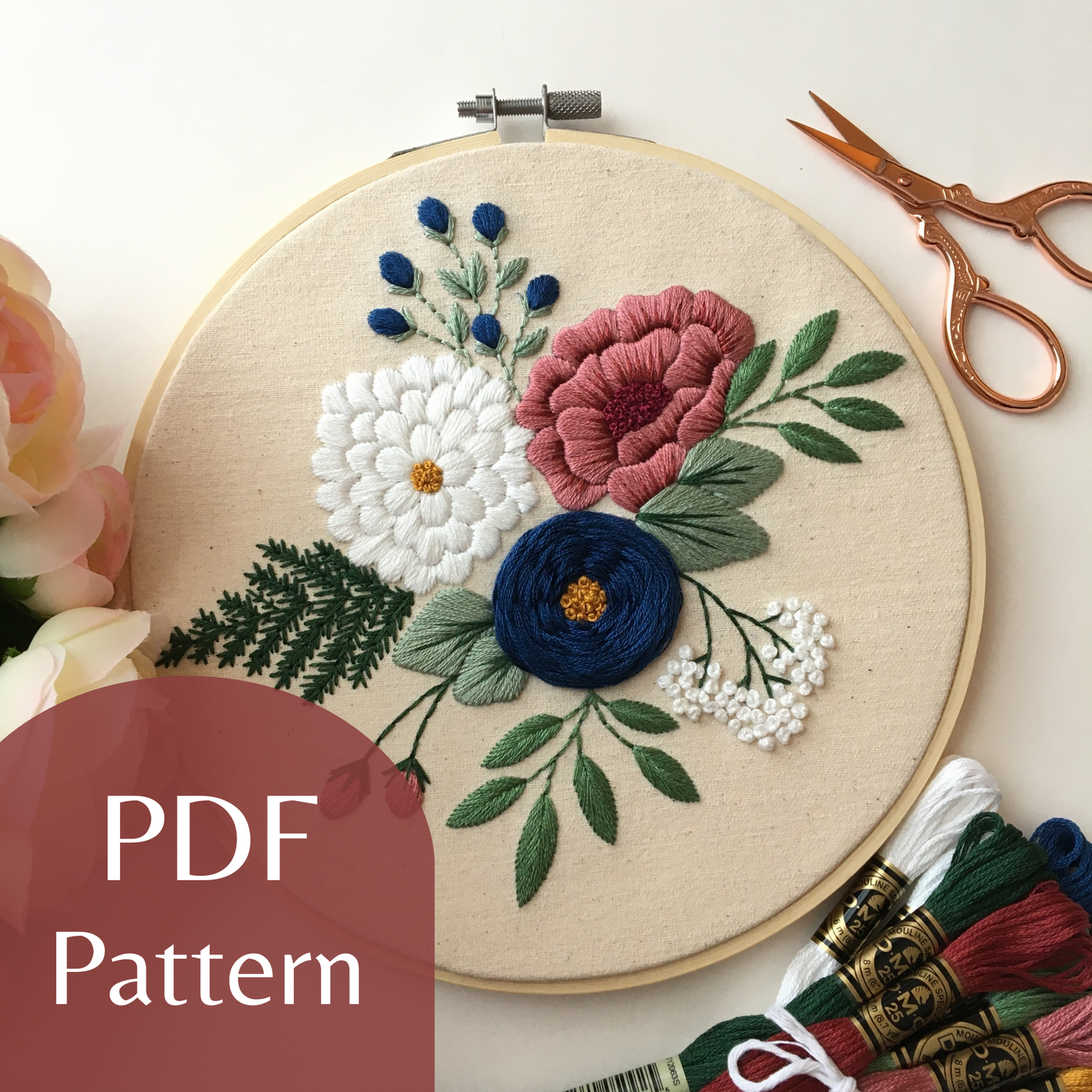 Southern Flowers Digital Embroidery Pattern