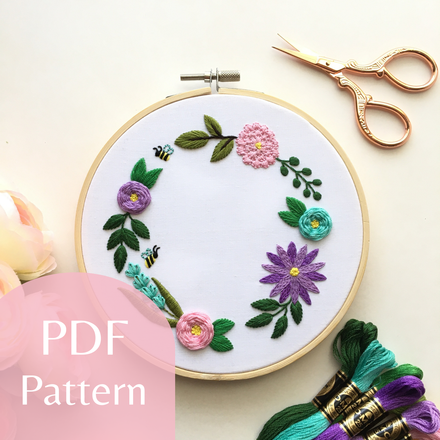 Spring Time Buzz Step by Step Digital Embroidery Pattern