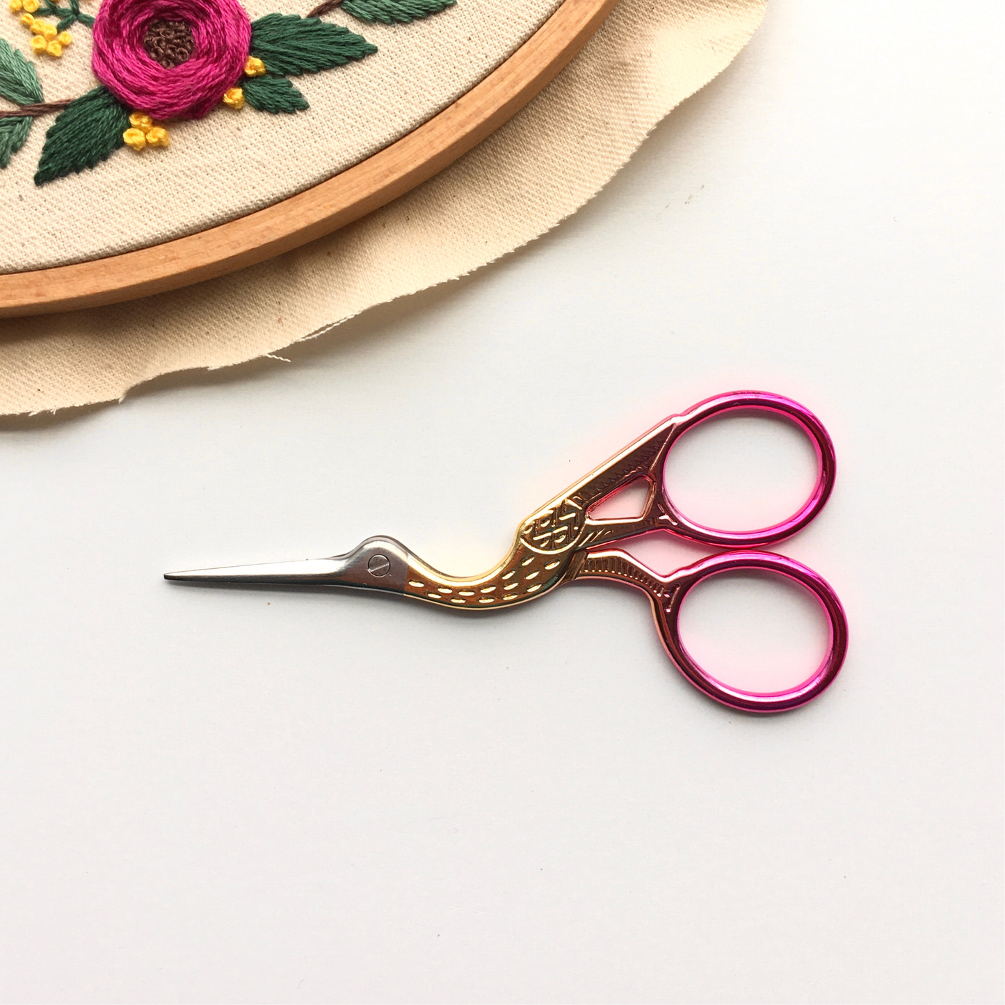 Sunset Stork Embroidery Scissors - 3.75"