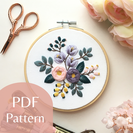 victorian bouquet embroidery pattern by Eight22Crafts